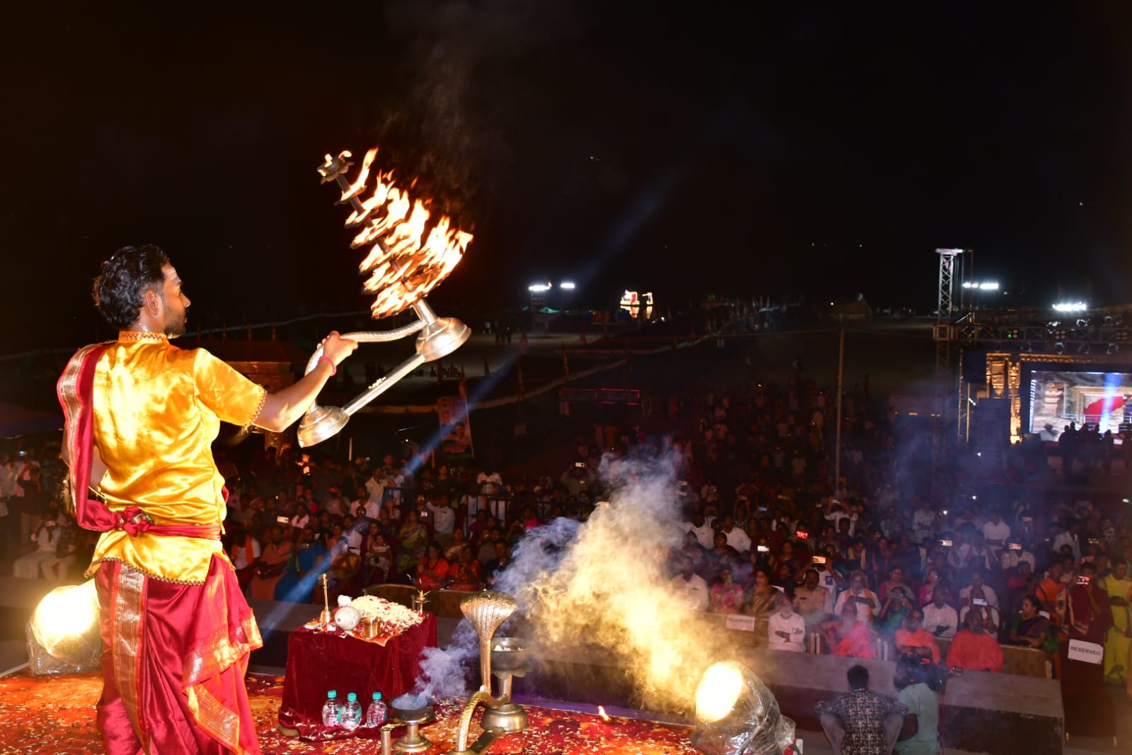 Vedic performers in traditional attire